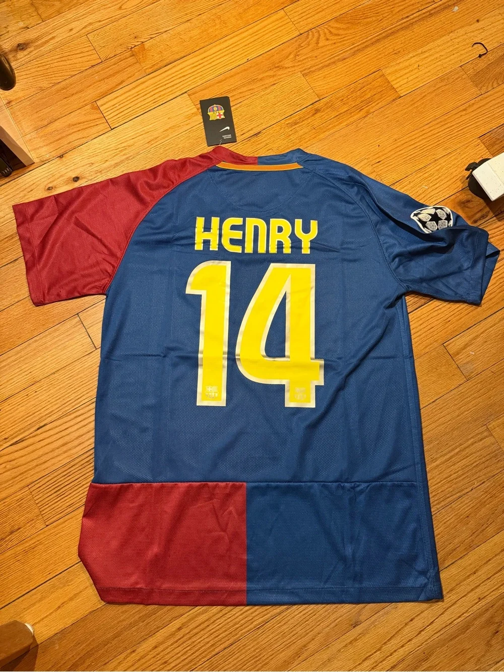 Nike FC Barcelona men 2009 final Jersey in Blue and red Henry 14